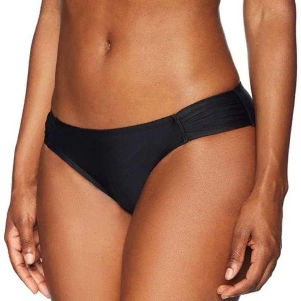 NEW Coastal Blue Black Low Rise Hipster Bikini Swim Suit Bottoms Size 2XL